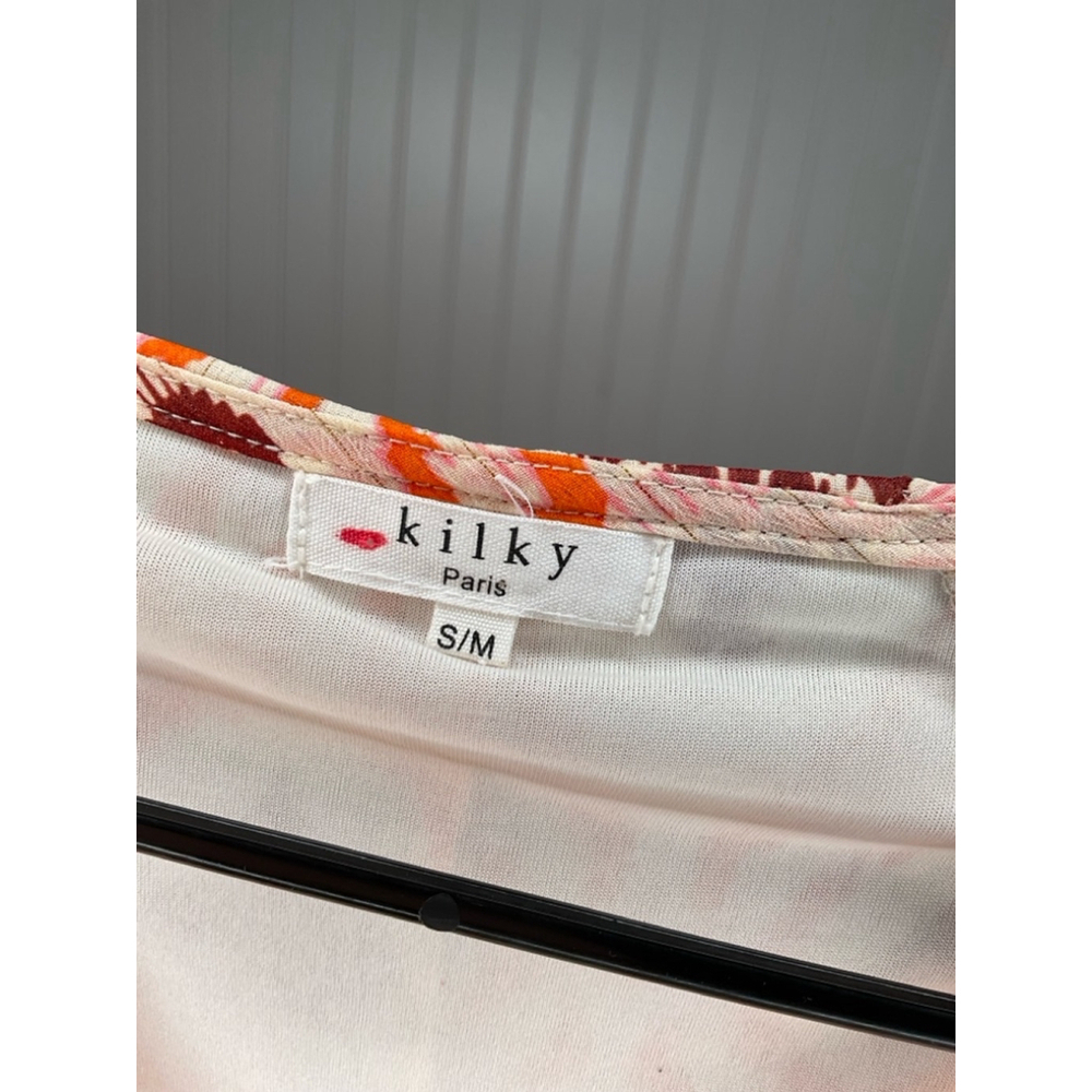 Women's Kilky Paris Dress Size S/M Orange Patterned - Picture 4 of 4